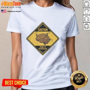 Good Executive Dysfunction Retro Caution Tee for ladies, featuring a humorous brain overheat warning design.
