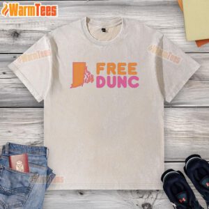 Good Free Dunc Style Dunkin Donut Washed T-Shirt featuring vibrant graphics and a relaxed fit for casual wear.