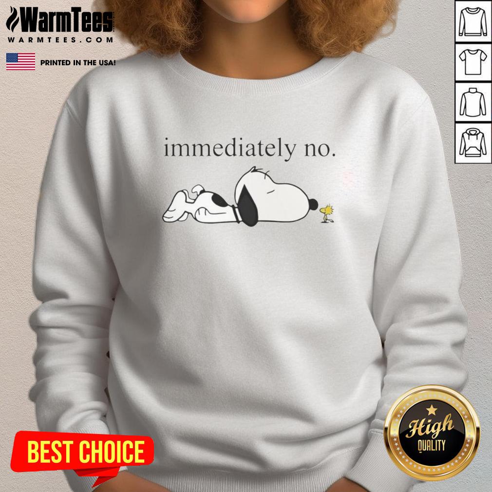 Good Immediately No Snoopy Woodstock Sweatshirt featuring vibrant graphics of Snoopy and Woodstock in a cozy design.