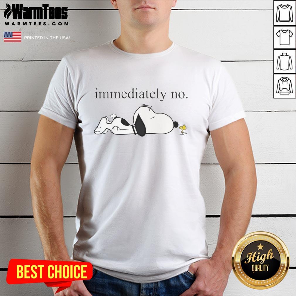 Good Immediately No Snoopy Woodstock T-Shirt featuring a colorful graphic of Snoopy and Woodstock on a stylish tee.
