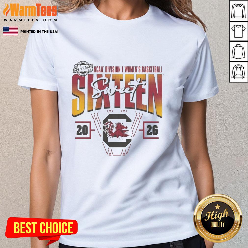 Good South Carolina Gamecocks 2026 March Madness Sweet 16 NCAA Women's Basketball Tournament Ladies Tee in vibrant colors.