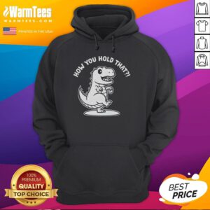 Alt Text: Cute T-Rex dinosaur graphic on a hoodie, showcasing a playful and fun design for dinosaur lovers and kids.