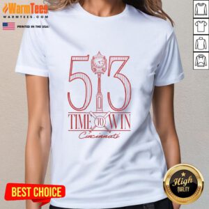 Good Time to Win Cincinnati baseball ladies tee featuring a stylish design for fans of Cincinnati baseball.