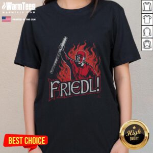 Good Tj Friedl Battle Cry Ladies Tee featuring a stylish design, perfect for fans of baseball and casual wear.