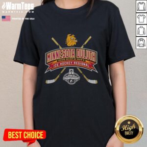 Alt Text: Hot Minnesota Duluth 2026 NCAA Division I Men's Ice Hockey Regional ladies' tee showcasing team spirit and style.