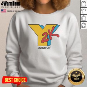 Alt Text: Hot Y2K Survivor Logo Sweatshirt featuring retro design and bold graphics perfect for nostalgic fashion lovers.