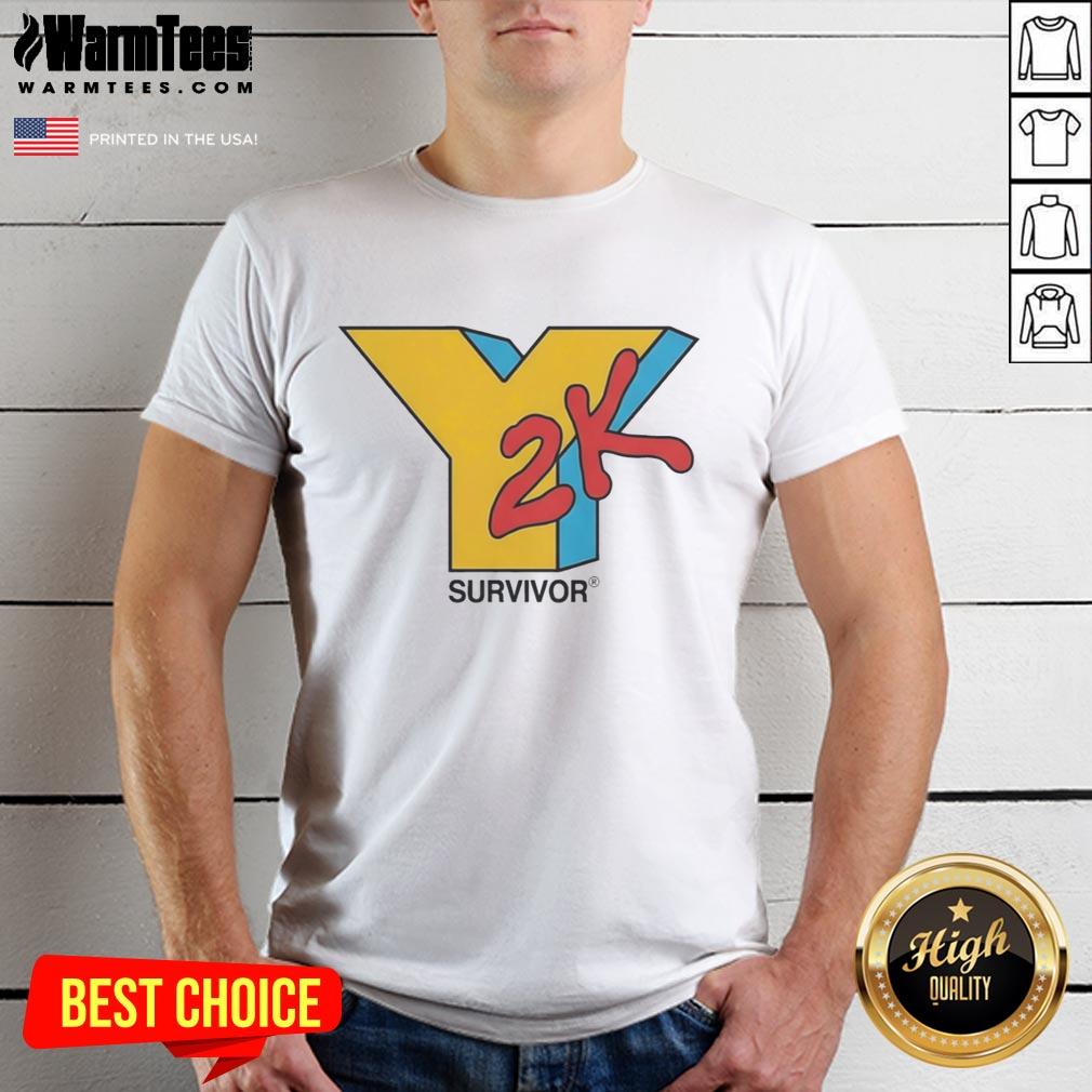 Hot Y2K Survivor Logo T-Shirt featuring bold graphics and a trendy design, perfect for retro fashion enthusiasts.
