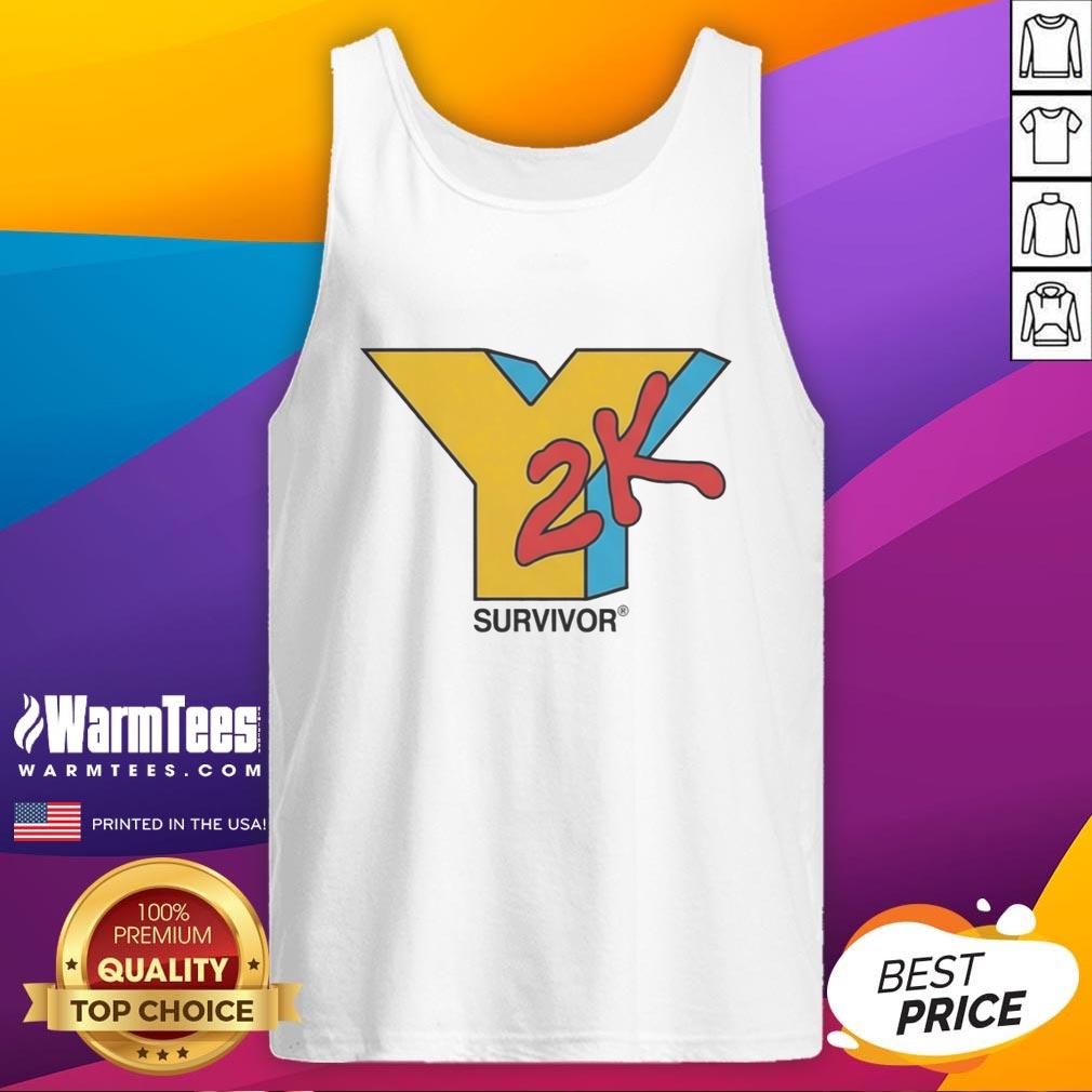 Hot Y2K Survivor logo tank top in vibrant colors, perfect for retro fashion enthusiasts and summer outfits.