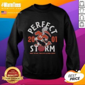 Vintage Nice 2001 Miami Football National Champs sweatshirt featuring classic logo and vibrant colors, perfect for collectors.