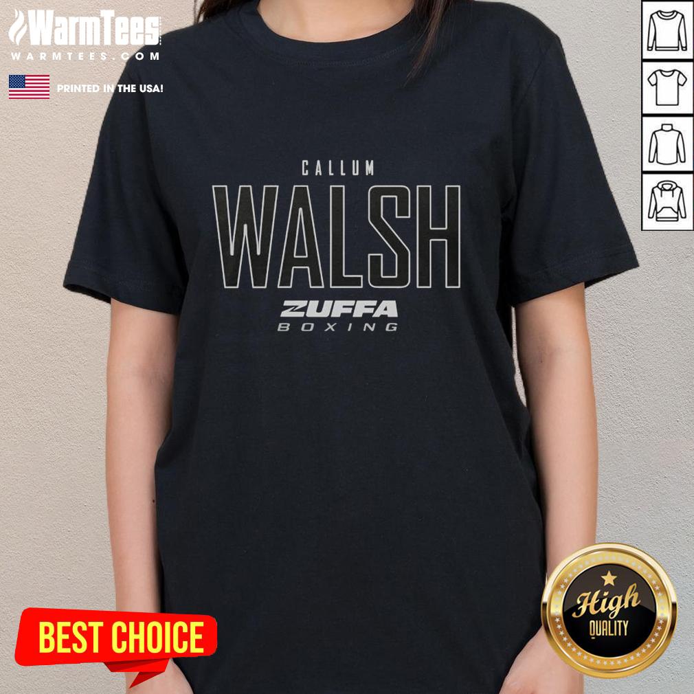 Stylish Nice Callum Walsh Zuffa Boxing Elite Ladies Tee featuring vibrant graphics and a comfortable fit for fans.