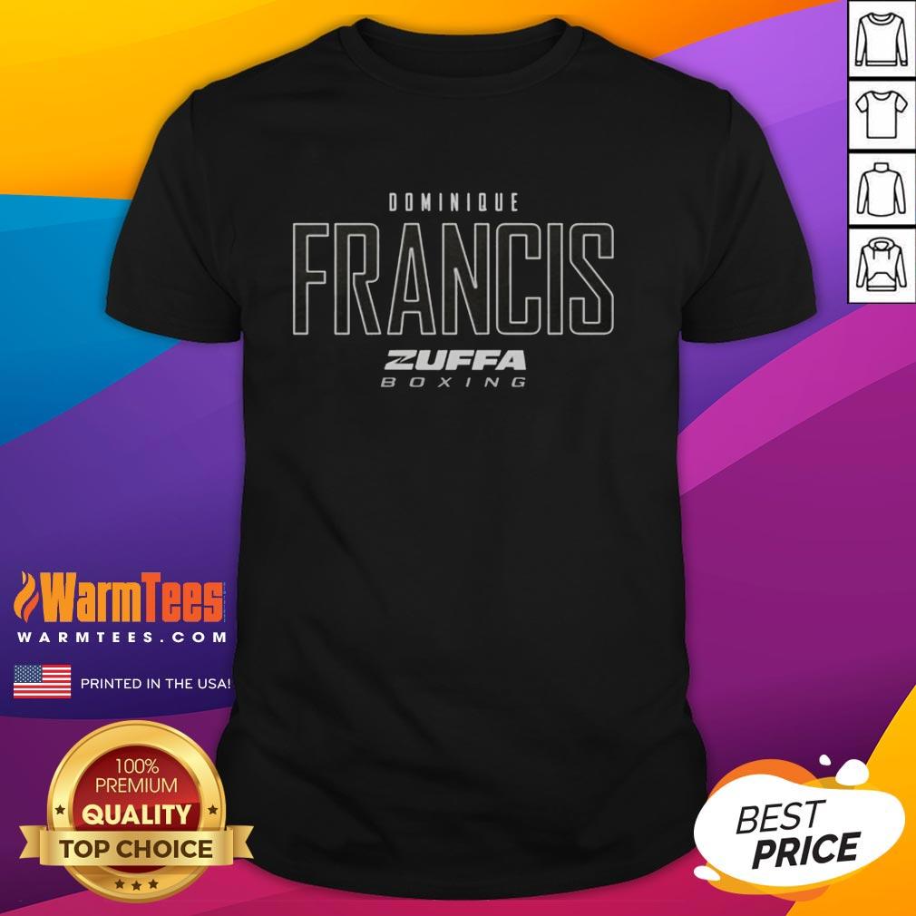 Alt Text: Nice Dominique Francis Zuffa Boxing Elite T-Shirt featuring bold graphics and premium quality fabric.