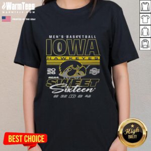 Nice Iowa Hawkeyes Men's Basketball 2026 NCAA Sweet Sixteen March Madness Ladies Tee showcasing team spirit.