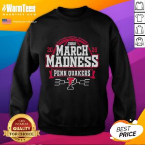 Nice Pennsylvania Quakers 2026 NCAA Men's Basketball March Madness Bound Sweatshirt featuring team logo and colors.