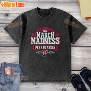 Nice Pennsylvania Quakers 2026 NCAA Men's Basketball March Madness Bound washed t-shirt displayed on a neutral background.
