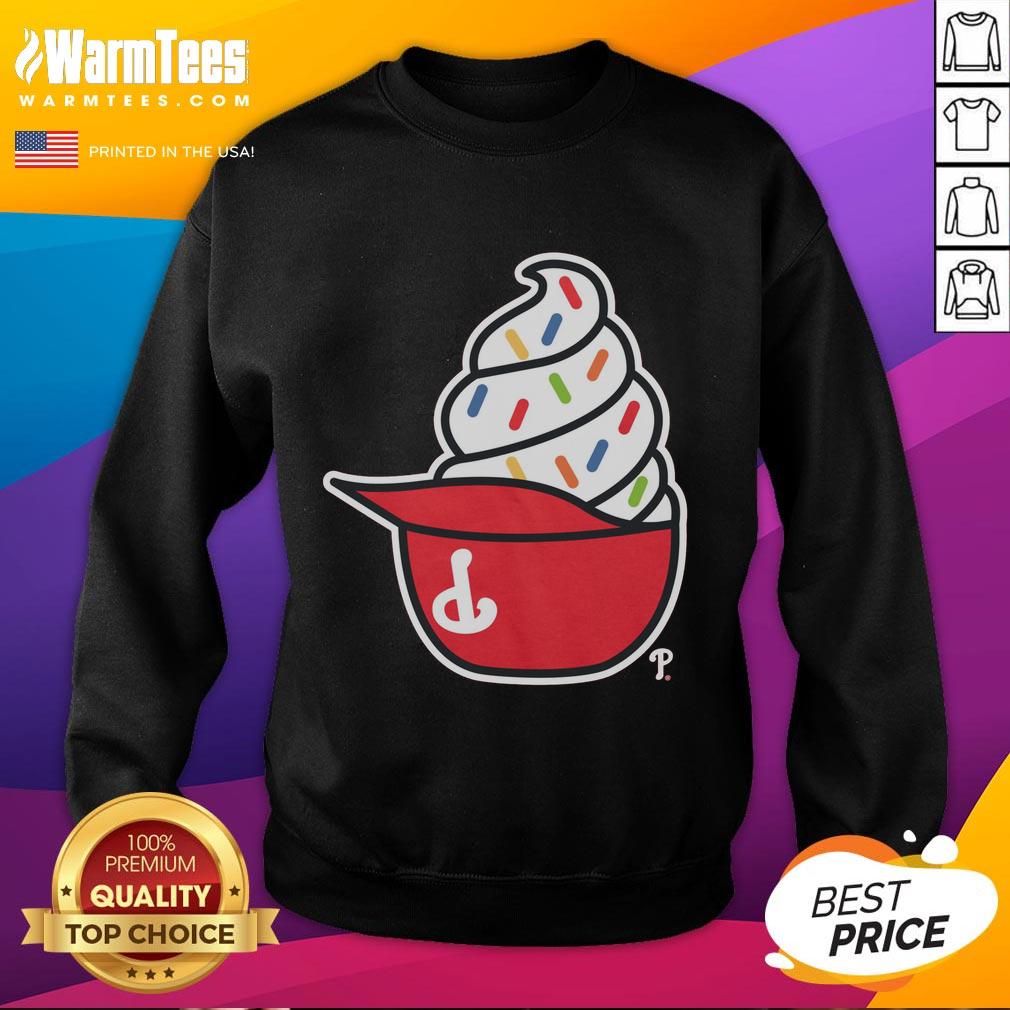 Cozy Nice Philadelphia Phillies ice cream sweatshirt featuring team logo, perfect for fans and chilly game days.