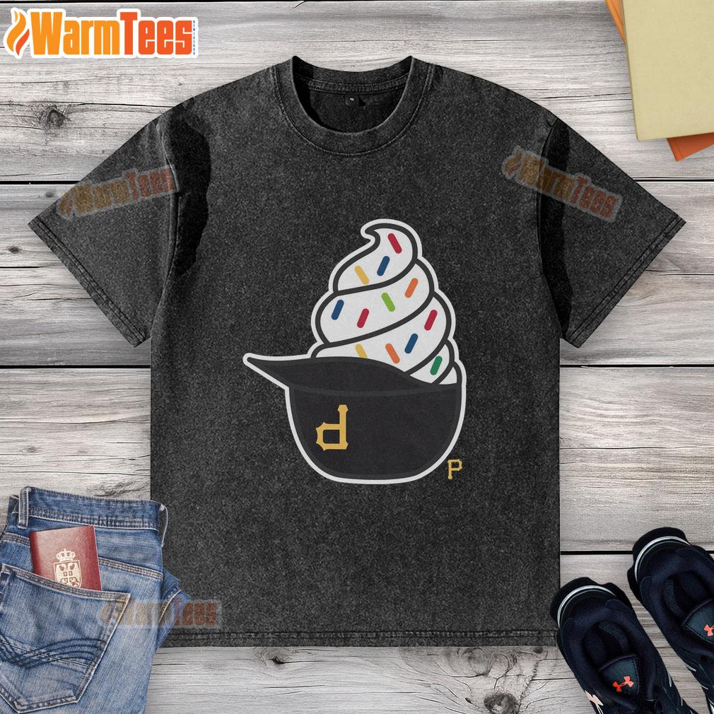 Nice Pittsburgh Pirates ice cream washed t-shirt featuring vibrant team colors and a stylish design for fans.