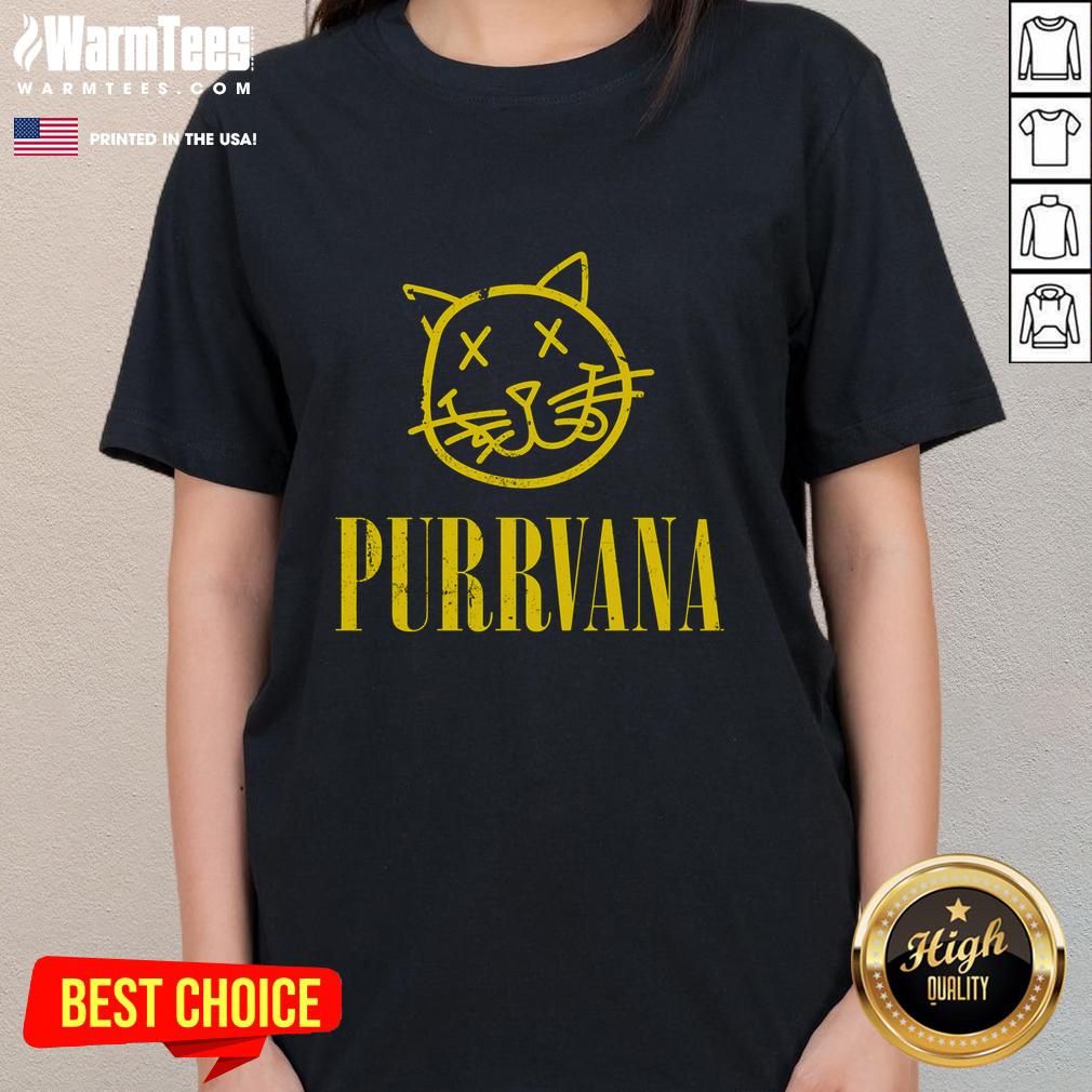 Nice Purrvana Ladies Tee featuring a playful cat design, perfect for feline lovers and casual wear enthusiasts.