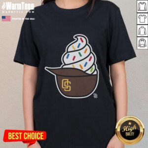 Nice San Diego Padres ice cream ladies tee featuring vibrant team colors and playful design, perfect for fans.