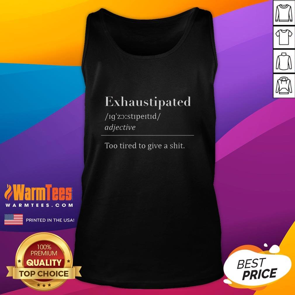 Official Exhaustipated Tank Top featuring a stylish design, perfect for casual wear and expressing your unique personality.