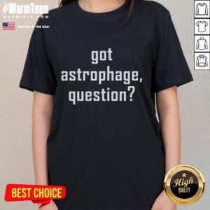 Official Got Astrophage Question Ladies Tee featuring a stylish design for sci-fi fans and space enthusiasts.