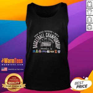 2026 NCAA Division I Men's Basketball Championship tank top featuring vibrant team graphics for 1st and 2nd rounds.