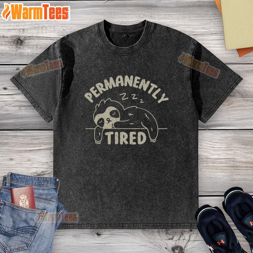Official Permanently Tired Washed T-Shirt featuring a relaxed fit and unique graphic design for casual wear.