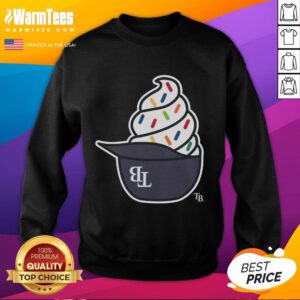 Official Tampa Bay Rays ice cream sweatshirt featuring team logo and vibrant colors, perfect for fans and comfy wear.