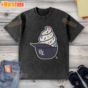 Official Tampa Bay Rays Ice Cream Washed T-Shirt in vibrant colors, perfect for fans to show team spirit.