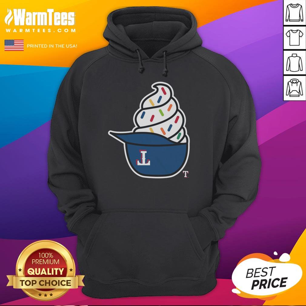 Official Texas Rangers ice cream hoodie featuring team logo and vibrant colors, perfect for fans and cold weather.