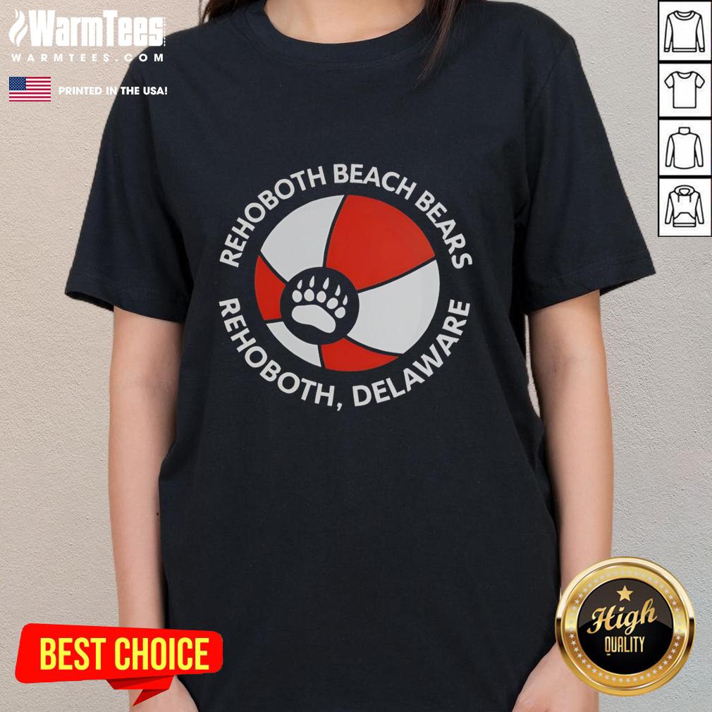 Alt Text: Original Rehoboth Beach Bears ladies tee featuring a vibrant ball logo, perfect for fans in Rehoboth, Delaware.