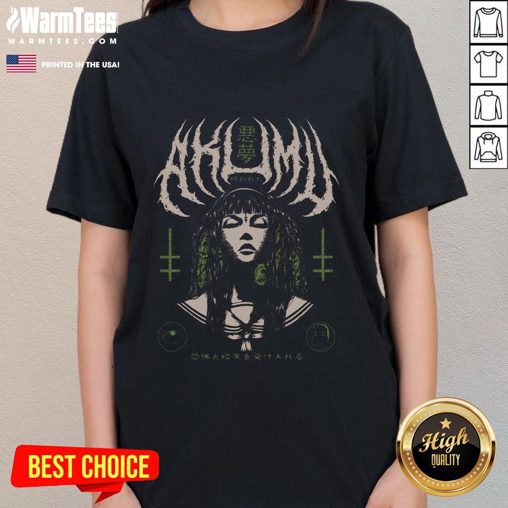 Premium Akumu Curse Ladies Tee featuring a stylish design, perfect for casual wear and anime enthusiasts.