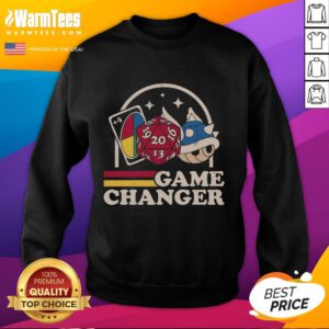 Alt Text: Premium Game Changer Uno 4-20 Roll Mario Blue Turtle Shell sweatshirt featuring Mario Kart design.