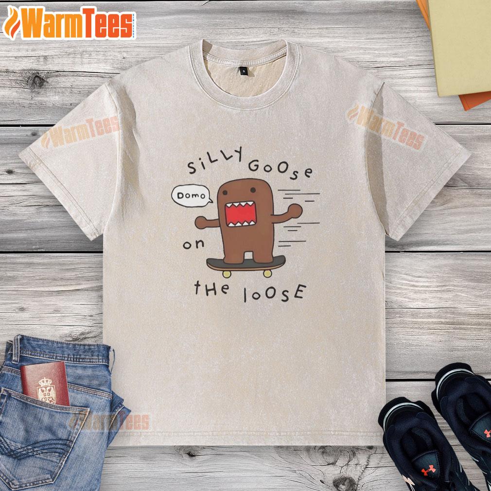 Alt Text: Top Silly Goose on the Loose washed t-shirt featuring a playful goose design, perfect for casual wear.