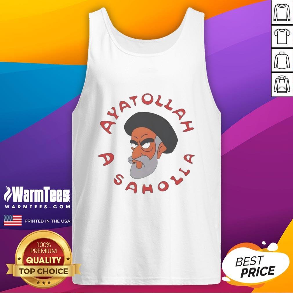 Top Simpsons Ayatollah A Saholia tank top featuring vibrant cartoon graphics and a stylish design for fans.