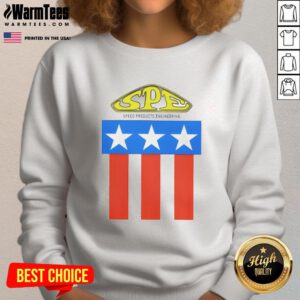 Top-Spe Speed Products Engineering logo sweatshirt featuring a sleek design for automotive enthusiasts and engineers.