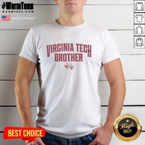 Alt Text: Toddler wearing a Top Virginia Tech Hokies Natural Brother T-Shirt, showcasing team spirit and comfort for young fans.