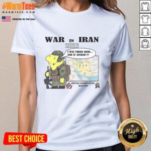 Top War in Iran 2026 Operation Epic Bacon Ladies Tee featuring a bold design and vibrant colors for fans of unique apparel.