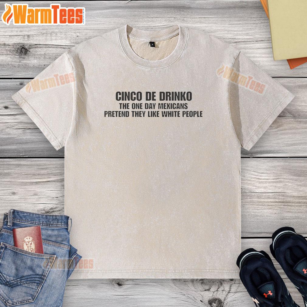 Alt Text: Awesome Cinco De Drinko t-shirt featuring humorous design about cultural celebration and friendship.
