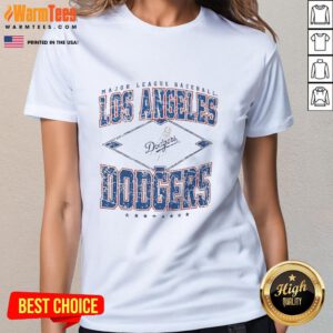 Alt Text: Awesome Los Angeles Dodgers Major League Baseball Cooperstown Diamond Ladies Tee, featuring team colors and logo.