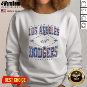 Awesome Los Angeles Dodgers Major League Baseball Cooperstown Diamond Sweatshirt in navy blue with team logo.
