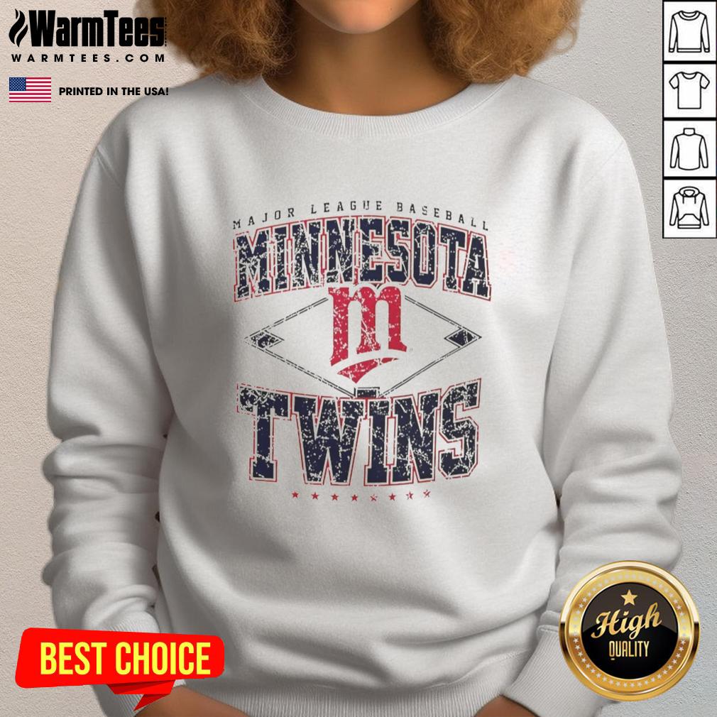 Awesome Minnesota Twins Major League Baseball Cooperstown Diamond Sweatshirt in navy blue, perfect for fans and casual wear.
