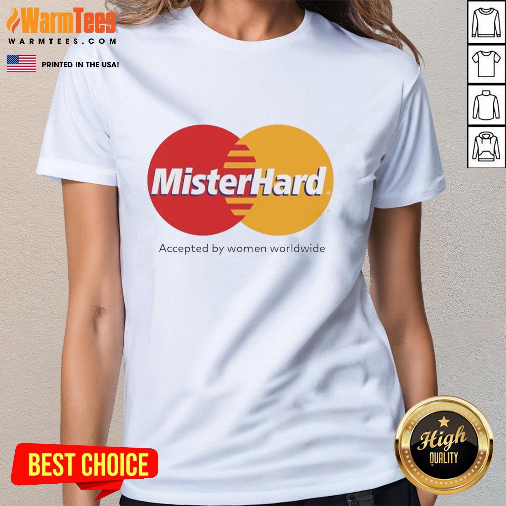 Alt Text: Awesome Mister Hard logo on a ladies tee, embraced by women worldwide for its stylish and empowering design.