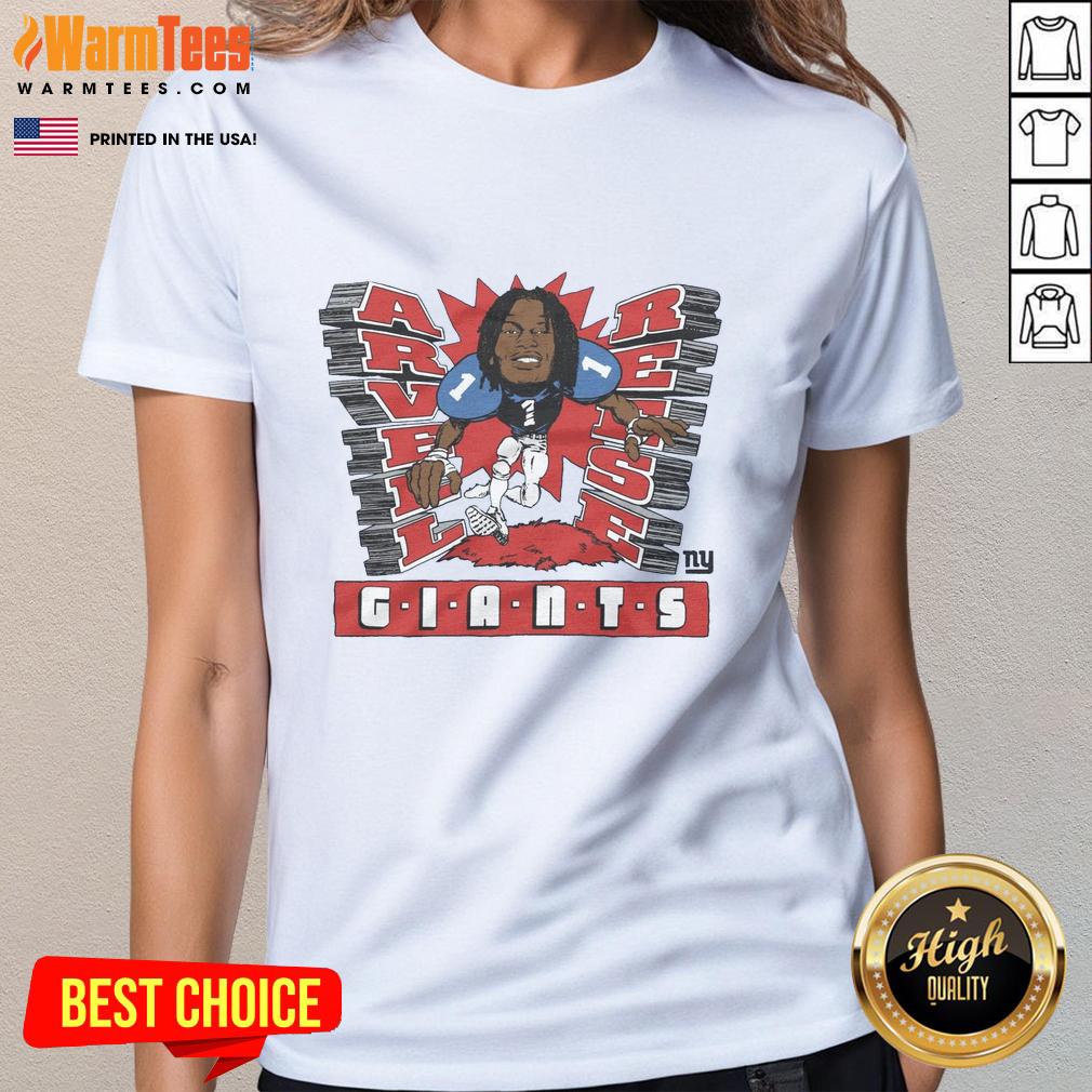 Awesome New York Giants Arvell Reese ladies tee featuring vibrant team colors and stylish design perfect for fans.