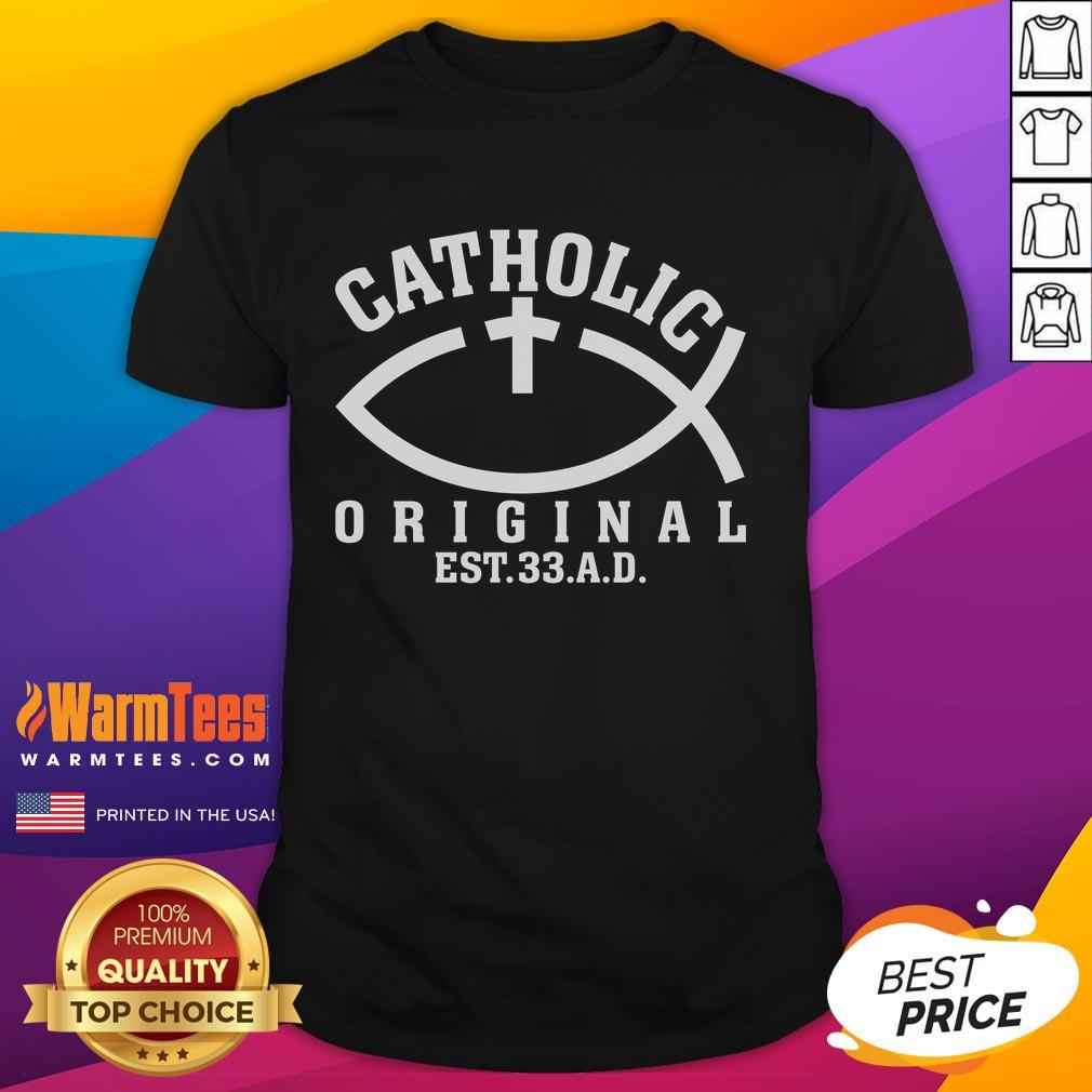 Awesome Original Catholic Church T-Shirt featuring God and Jesus Christ design, perfect for faith-inspired fashion.