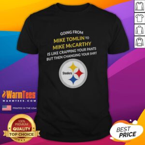 Awesome Pittsburgh Steelers T-Shirt featuring Mike Tomlin and Mike McCarthy, perfect for fans celebrating team legacy.