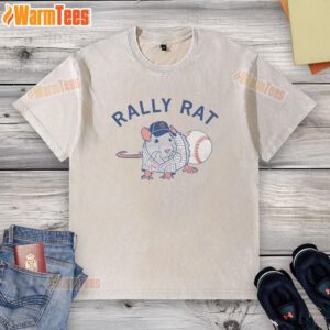Awesome Rally Rat washed T-shirt featuring a vibrant graphic design, perfect for motorsport fans and casual wear.