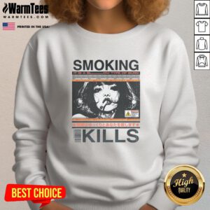 Alt Text: Retro manga anime graphic sweatshirt featuring 'Awesome Smoking Kills' design, perfect for stylish streetwear.