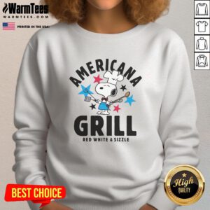 Alt Text: Stylish women's Peanuts Americana Grill cropped graphic sweatshirt featuring vibrant colors and a trendy design.