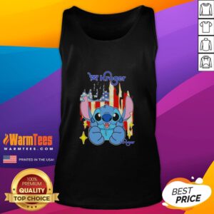 Alt Text: Cute Stitch-like Kroger USA flag tank top featuring a stylish design perfect for summer and patriotic celebrations.