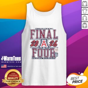 Arizona Wildcats Basketball graphic tank top for the 2026 NCAA Men's Final Four, showcasing team pride and style.